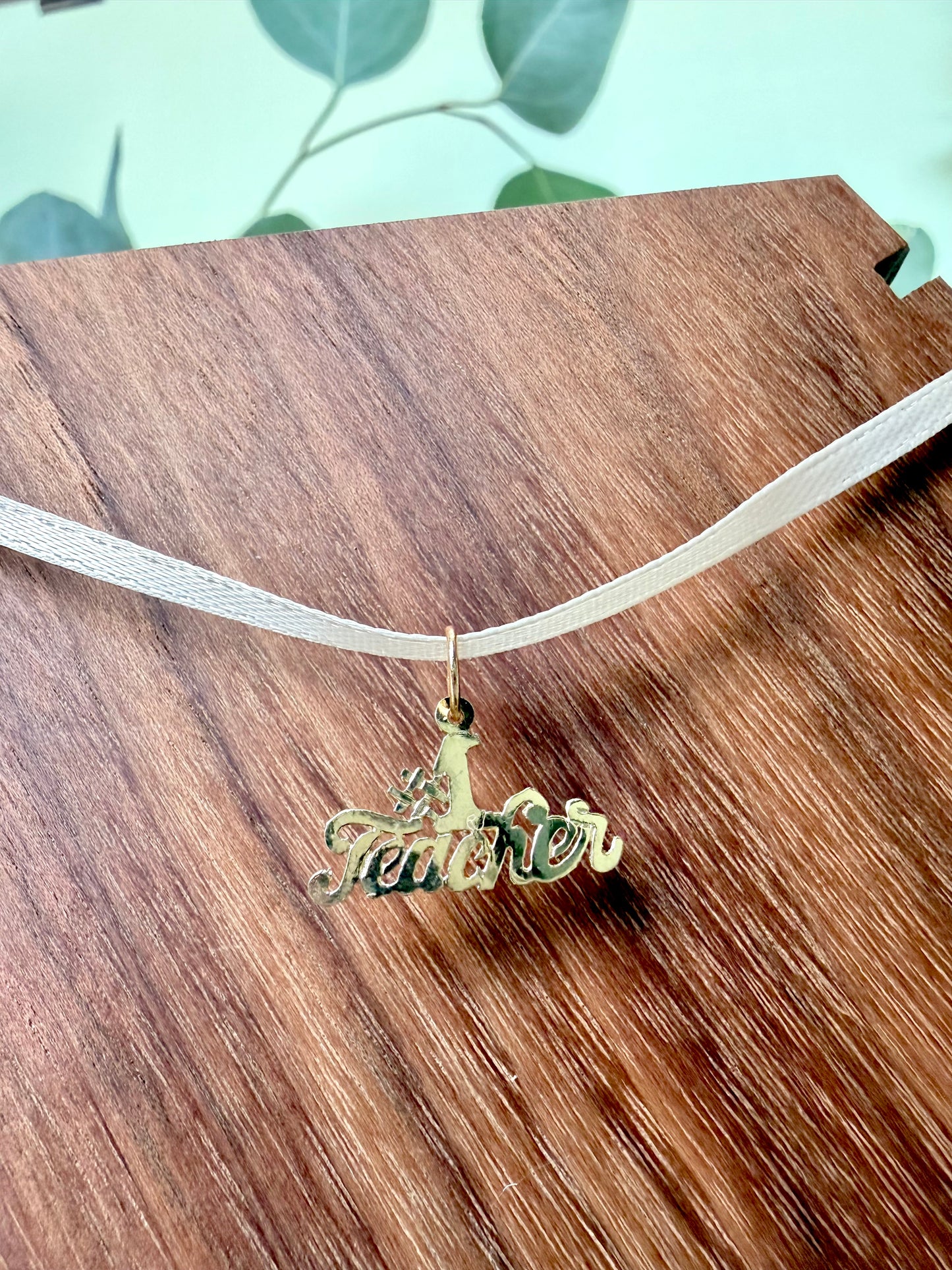 #1 Teacher Pendant in Yellow Gold