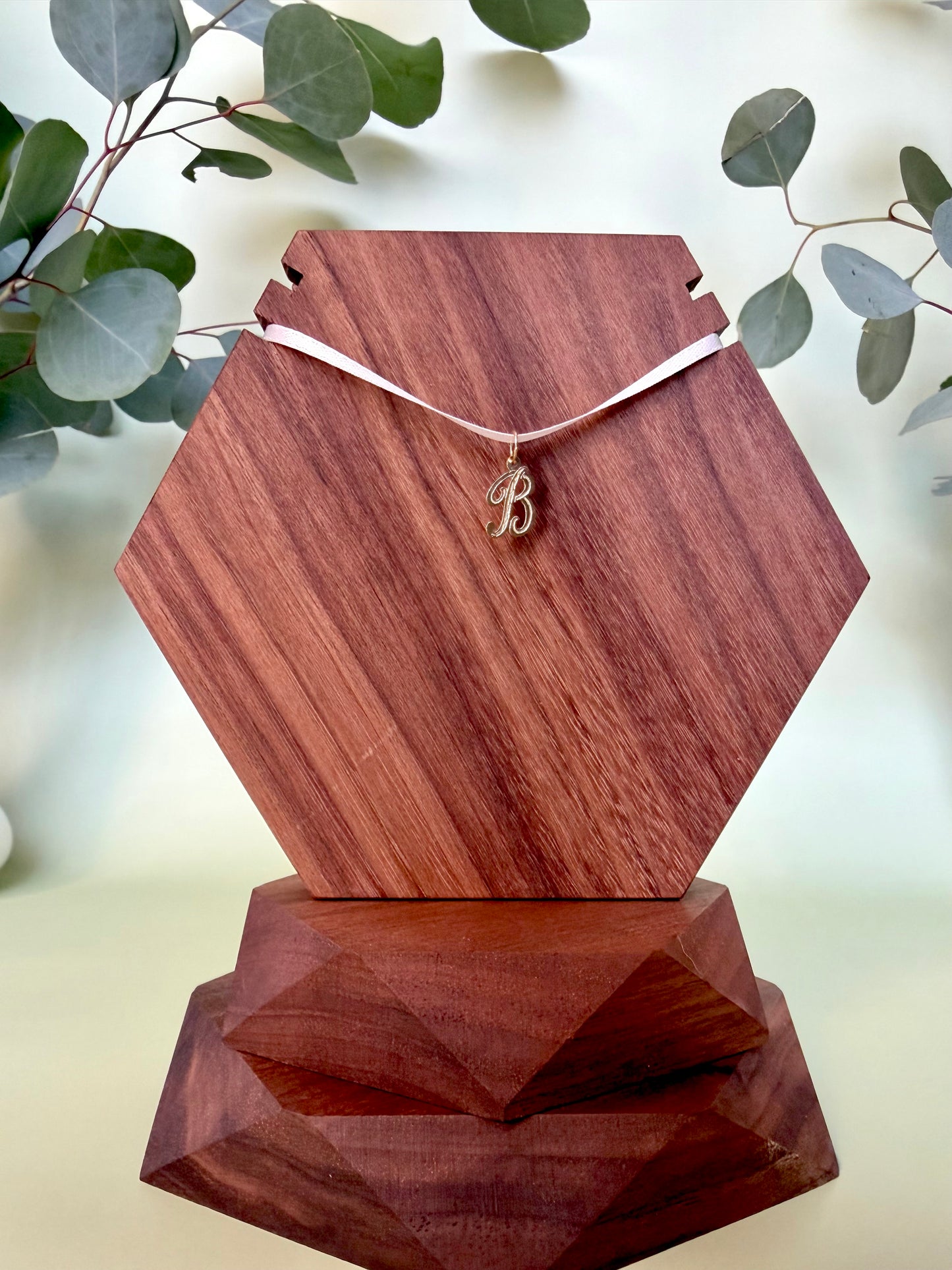 Yellow Gold "B" Initial Pendant