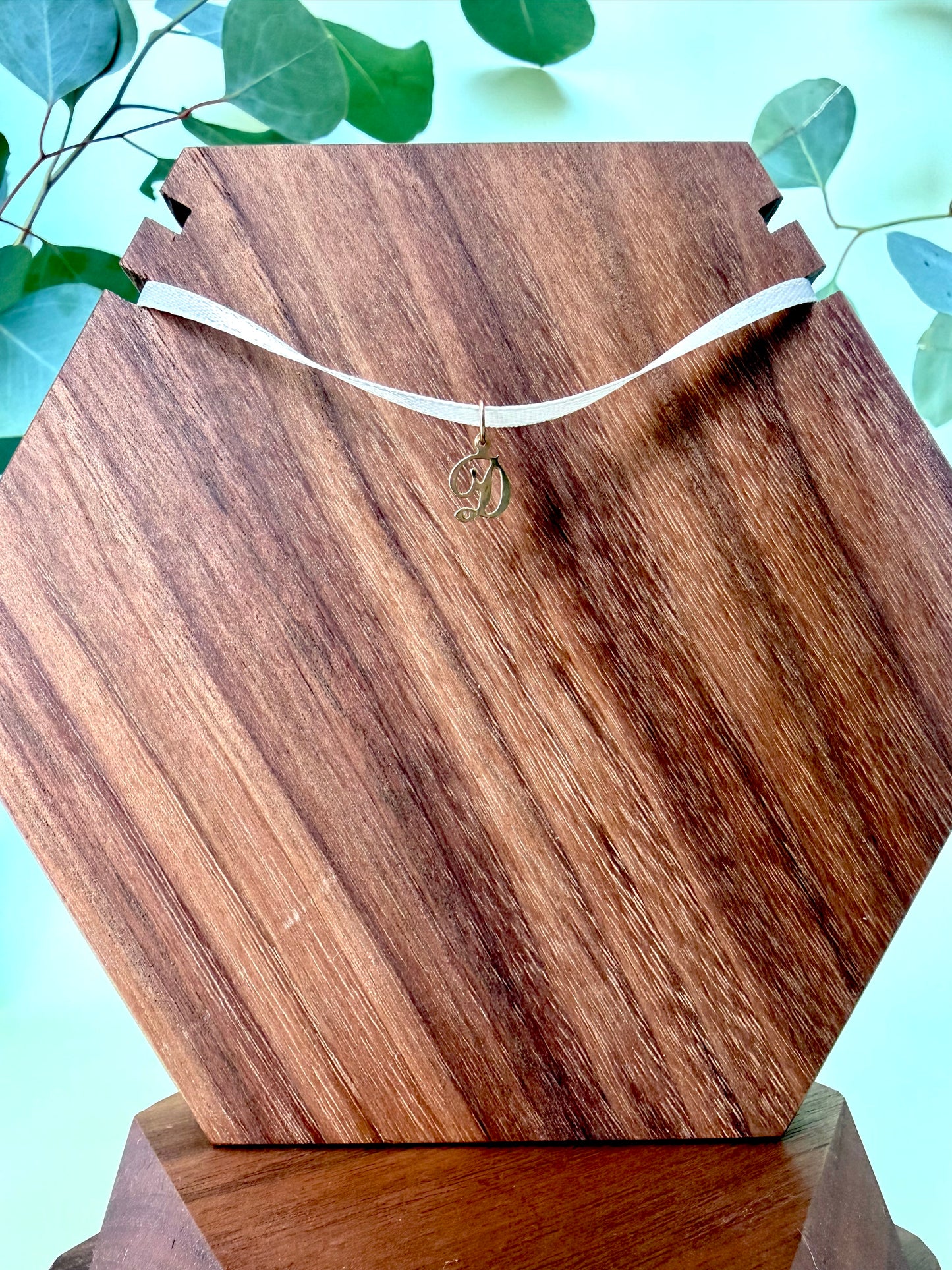 Yellow Gold "D" Initial Pendant