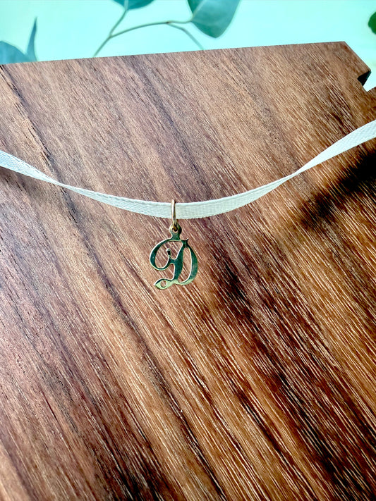 Yellow Gold "D" Initial Pendant