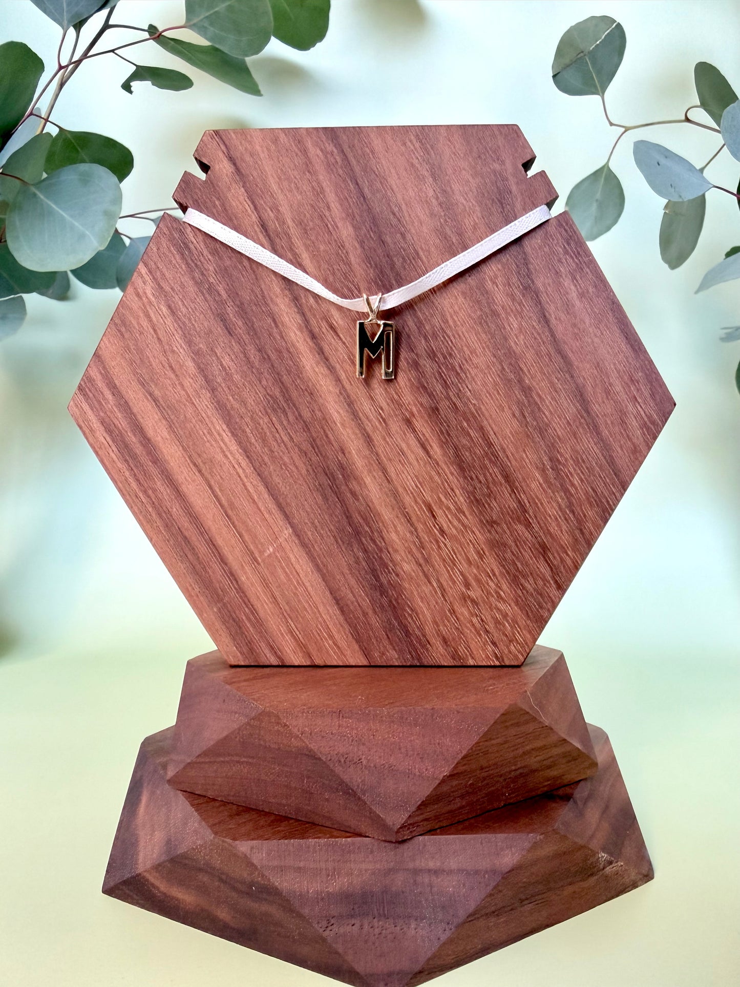 Yellow Gold "M" Initial Pendant