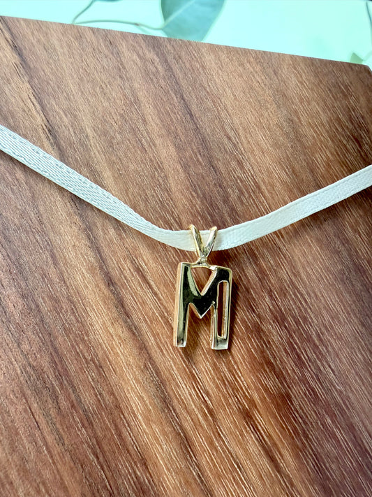 Yellow Gold "M" Initial Pendant