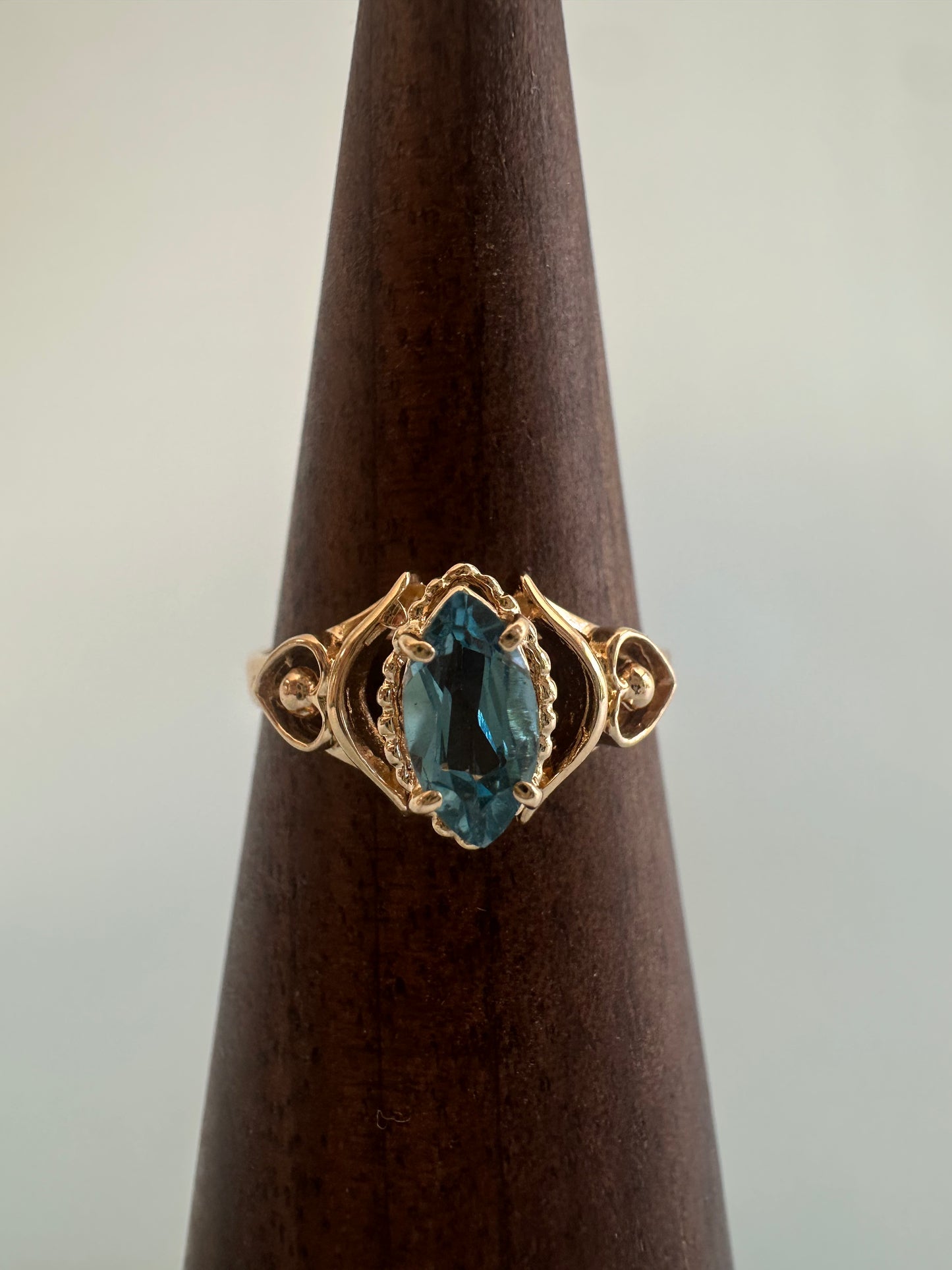 Marquis Cut Blue Topaz Ring