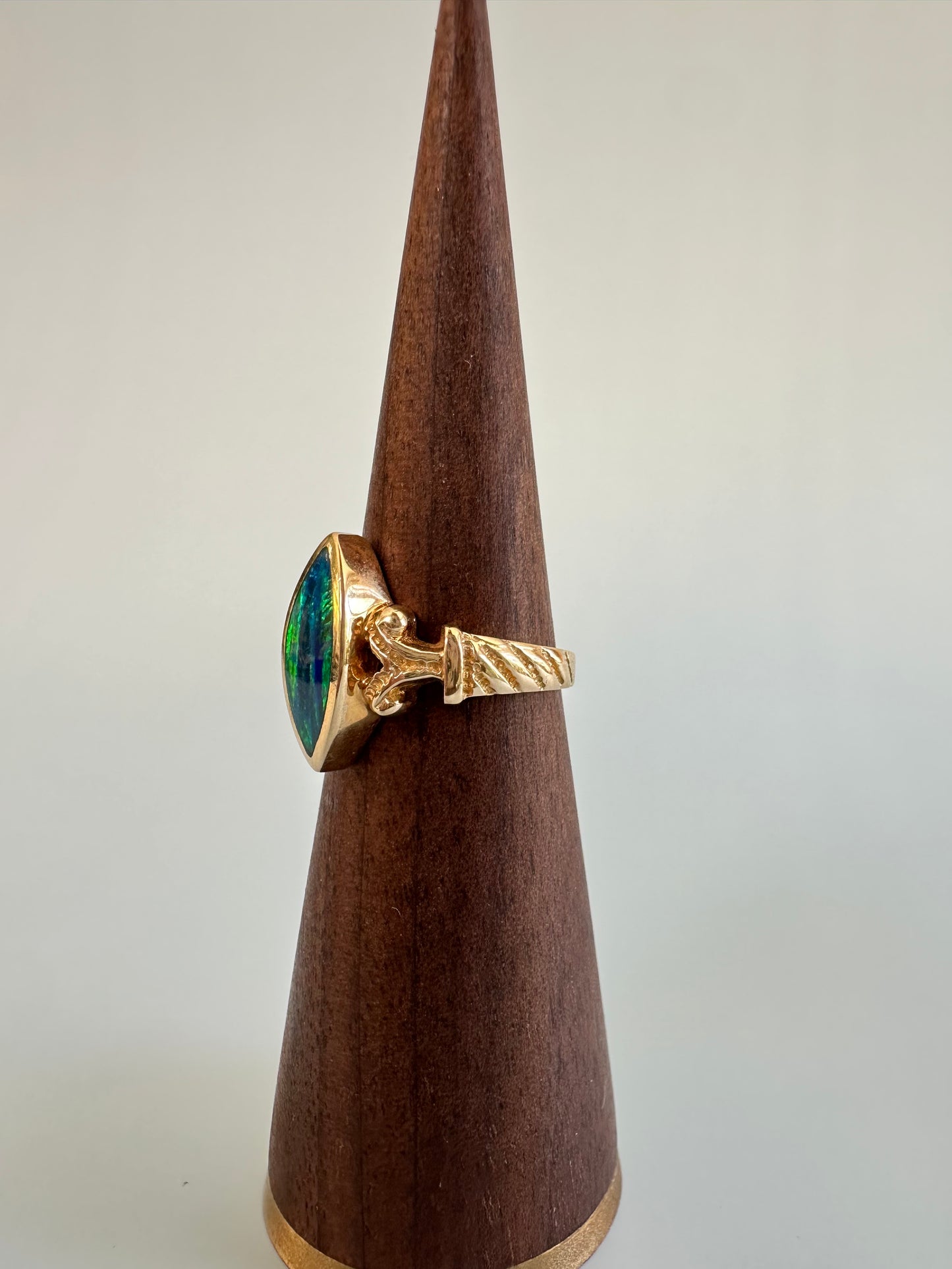 Marquis Cut Natural Opal Ring