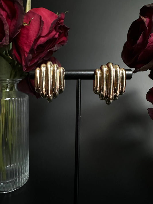 Vintage Line Block Earrings