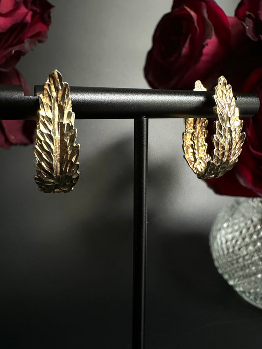 Feather Hoop Earrings