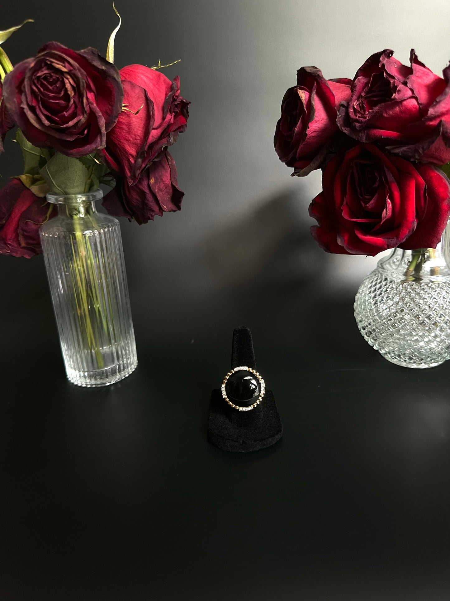 Big Ol Onyx Ring with Diamond Accents