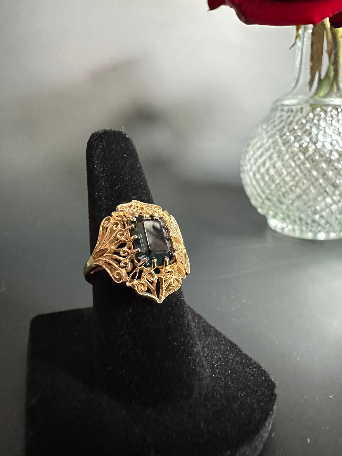 Vintage Green Tourmaline Ring