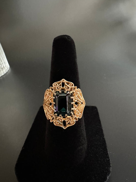 Vintage Green Tourmaline Ring