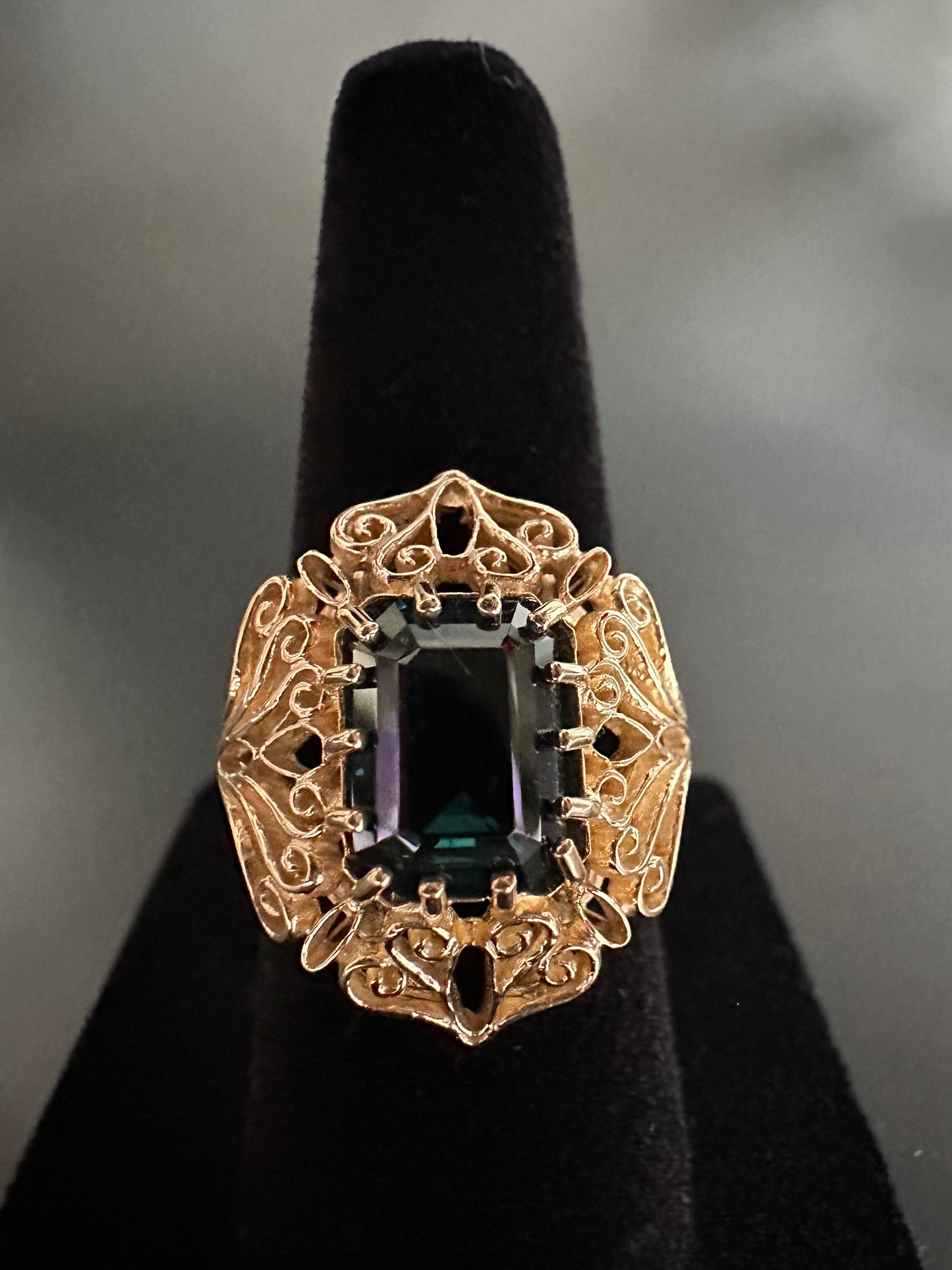 Vintage Green Tourmaline Ring