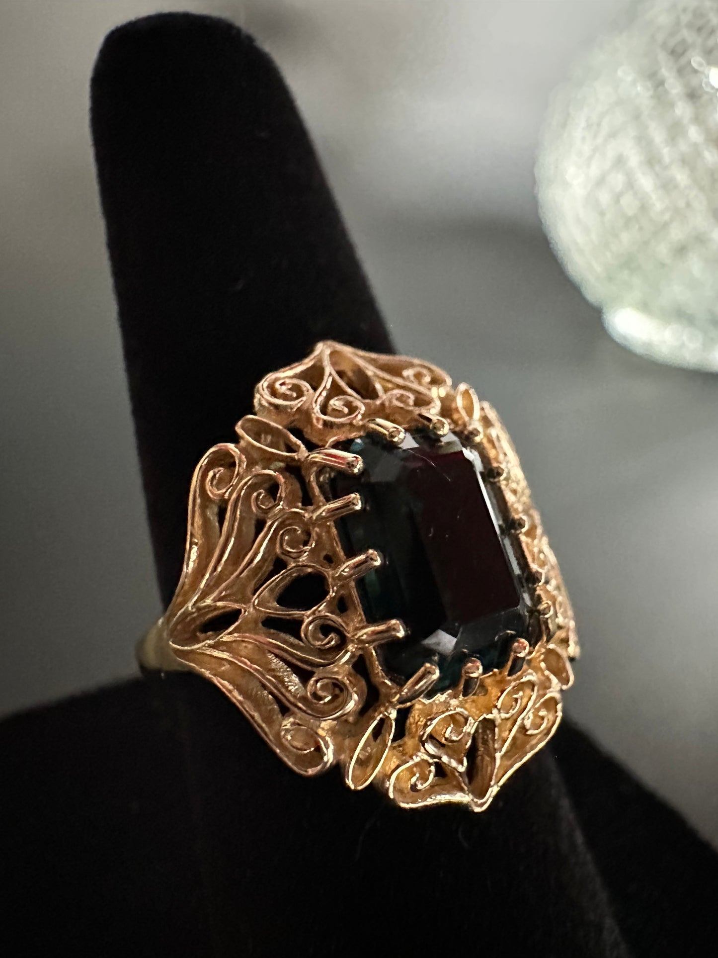 Vintage Green Tourmaline Ring