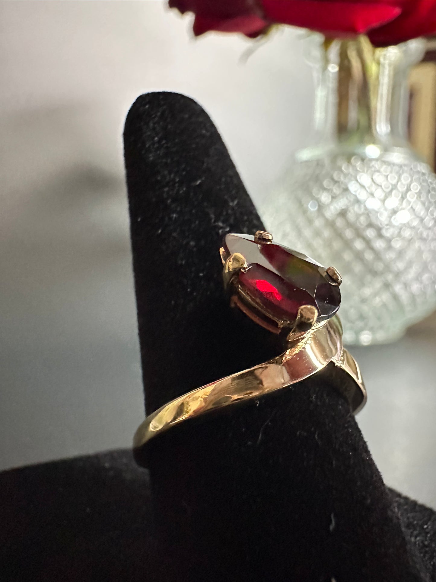 Pear Cut Garnet Ring