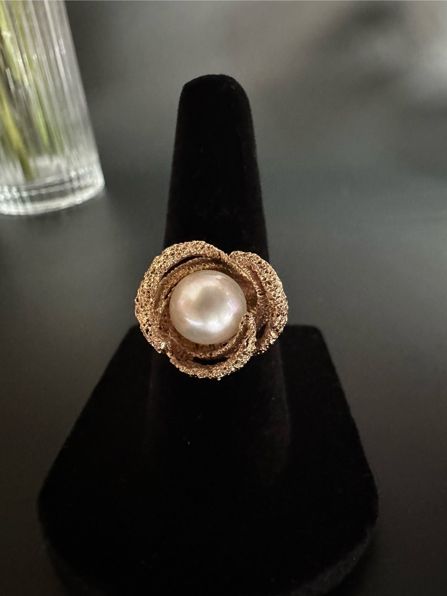 Pearl Solitaire Ring in Spellbinding Gold Mounting