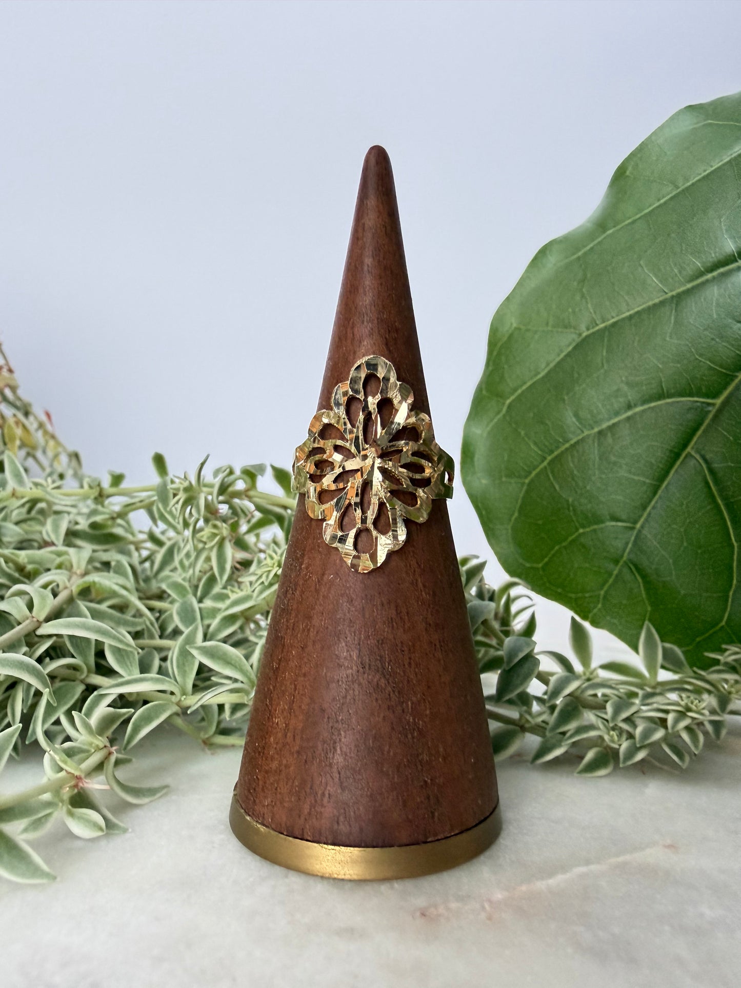 Floral Yellow Gold Ring