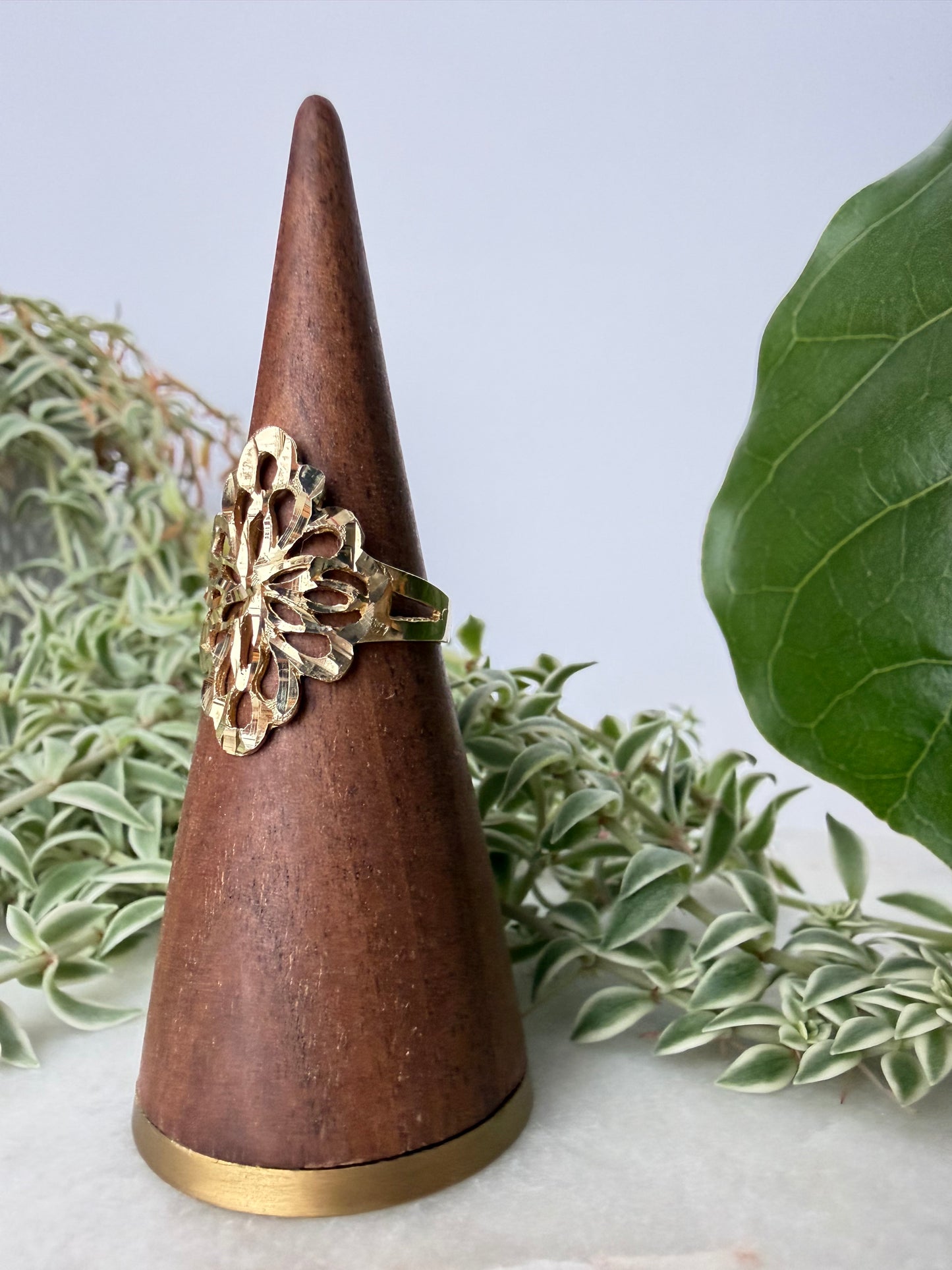 Floral Yellow Gold Ring