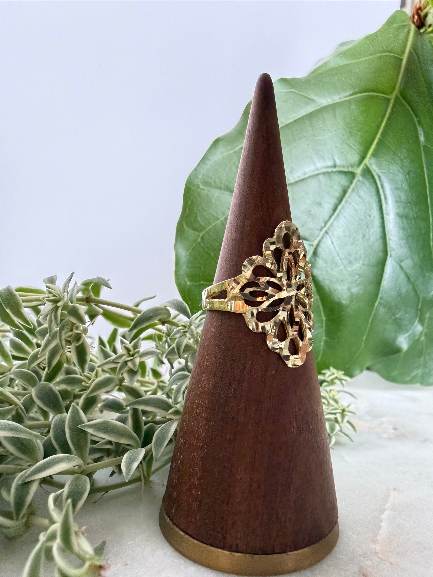 Floral Yellow Gold Ring