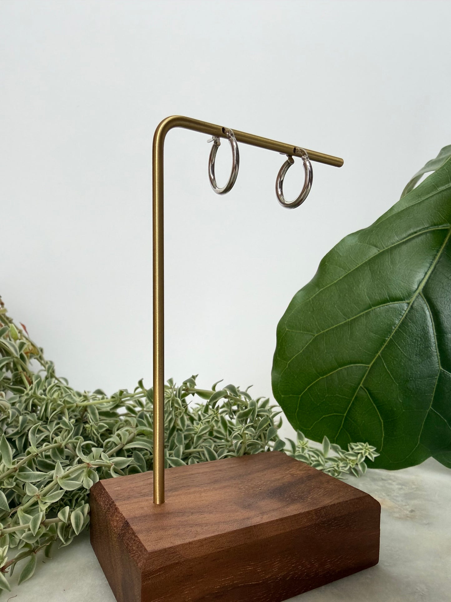 White Gold Hoop Earrings