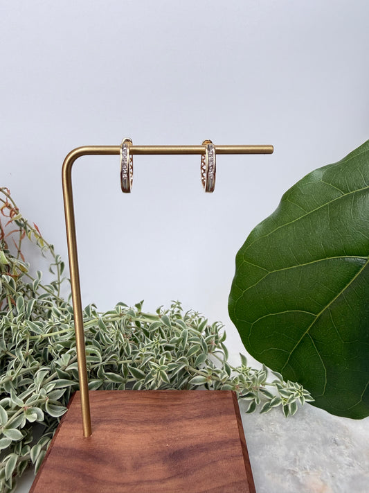 Diamond Hoop Drop Earrings