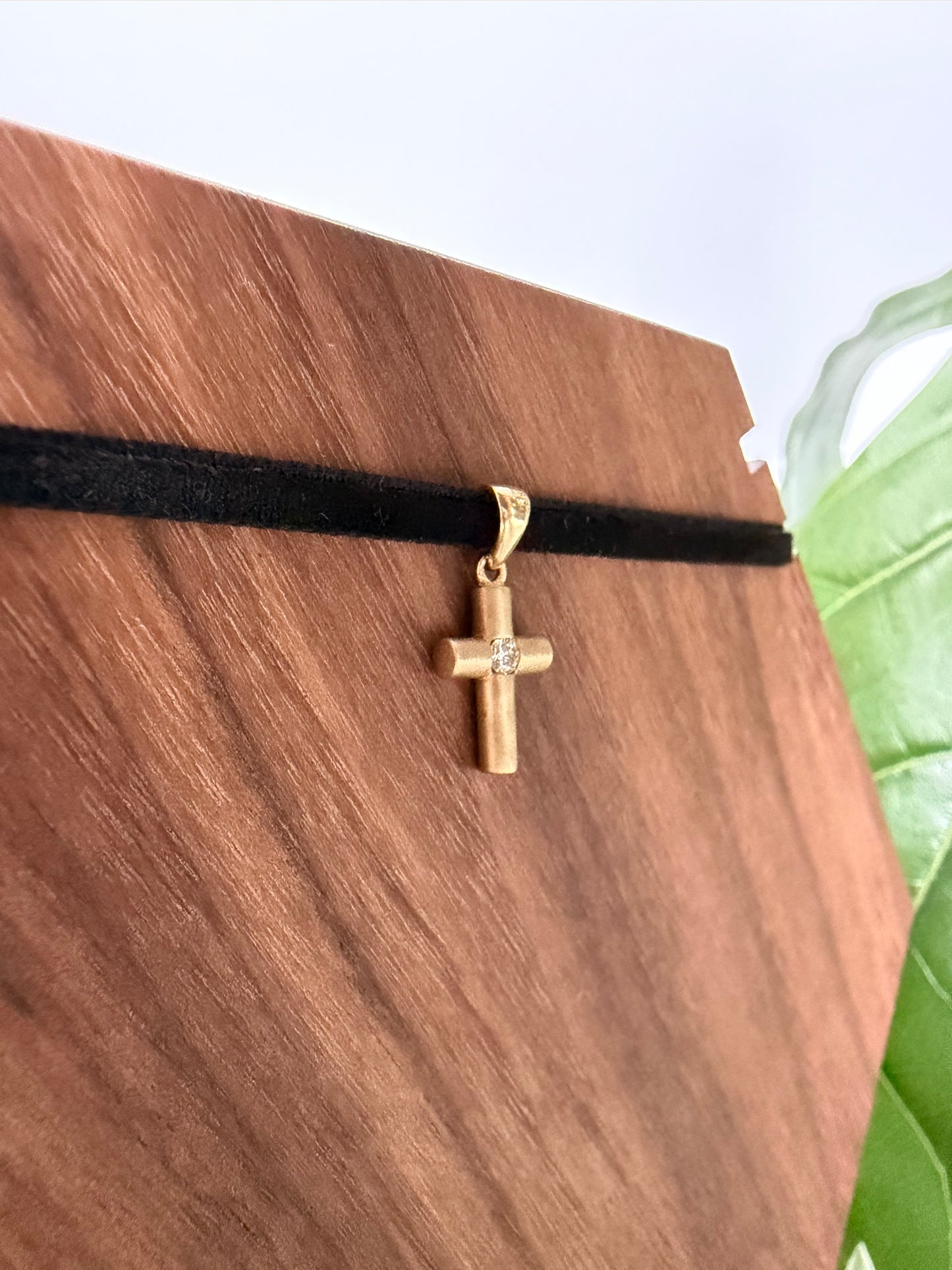 Cross Pendant with Diamond Accent