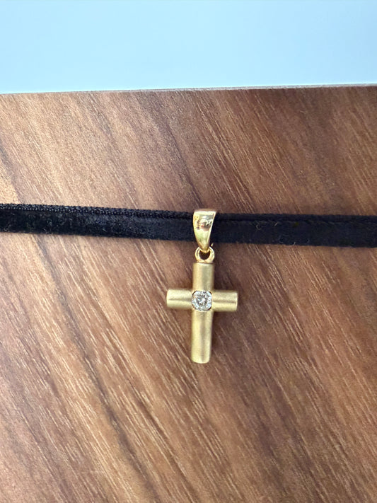 Cross Pendant with Diamond Accent