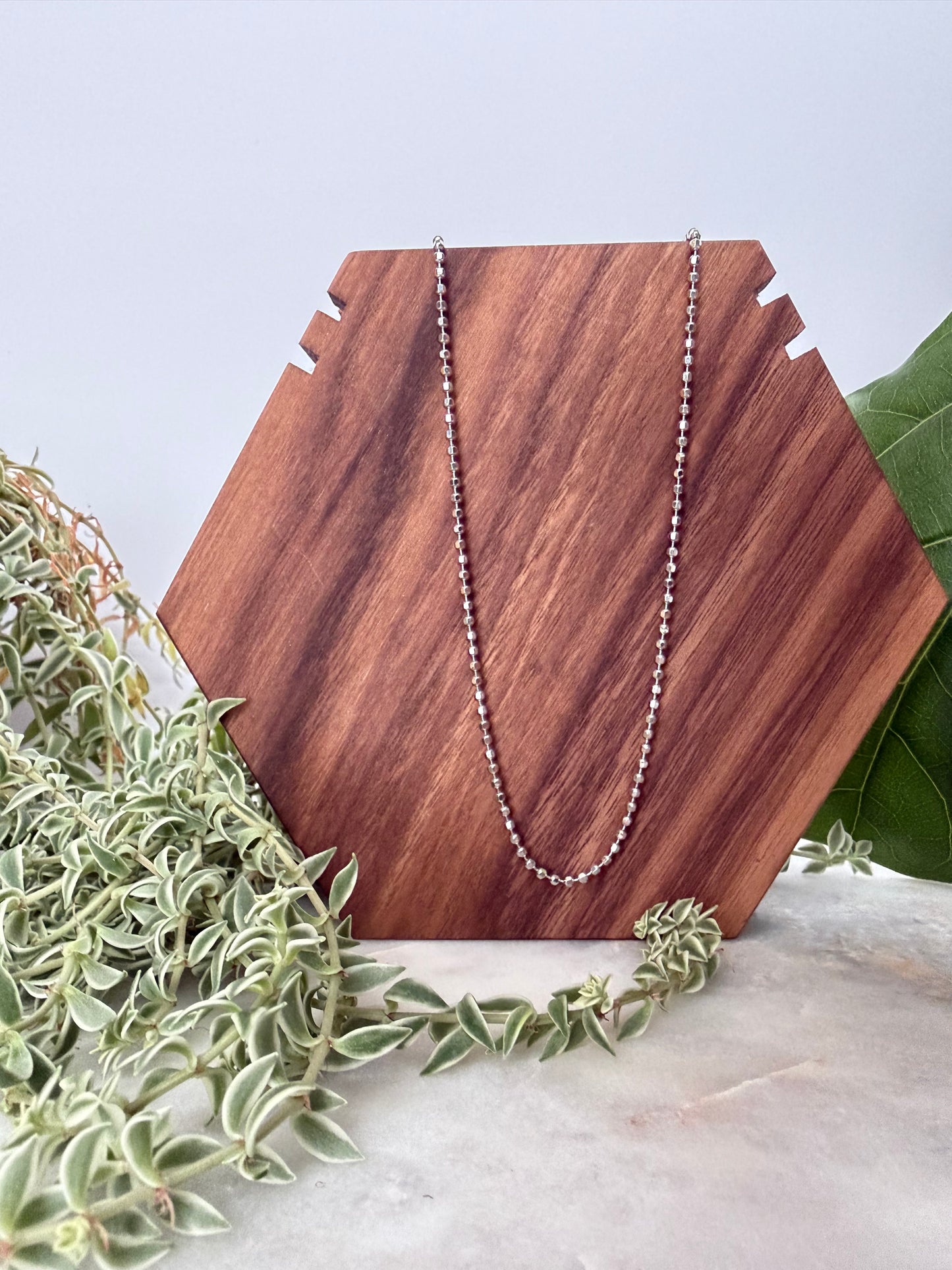 14kt White Gold Bead Chain