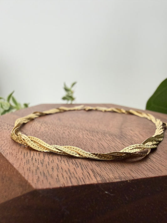 Triple Twisted Herringbone Chain Bracelet